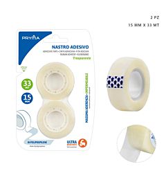 PRYMA NASTRO ADESIVO TRASPARENTE 15MMX33M 2PZ BL.