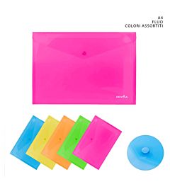 PRYMA BUSTA C/BOTTONE A4 FLUOPryma