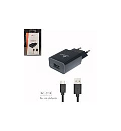 CCT-1073 CARICATORE DA RETE 5V/2.1A CON CAVO C