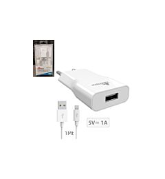 CCT-1077 CARICATORE DA RETE USB 5V/1A CON CAVO MIC