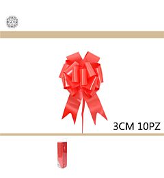 NASTRO FIOCCO DA REGALO 10PZ 3CM ROSSO