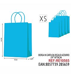 SACCHETTO DA REGALO XS AZZURRO 18*8*24