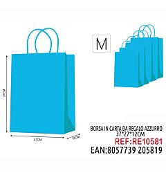 SACCHETTO DA REGALO M AZZURRO 27*12*37
