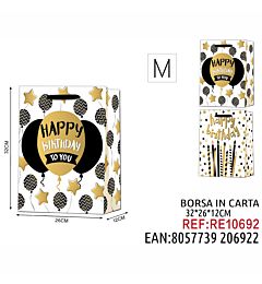 BORSA IN CARTA DA REGALO FANTASIA SALDATO ORO OPAC