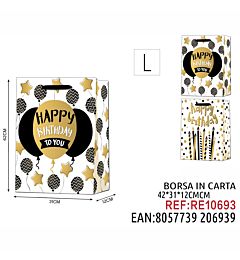 BORSA IN CARTA DA REGALO FANTASIA SALDATO ORO OPAC