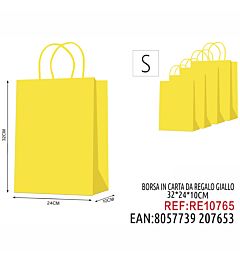 BORSA IN CARTA DA REGALO GIALLO S 32*24*10