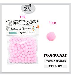 PALLINE IN POLIESTERE ROSA 1CM/100PC