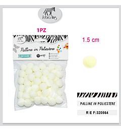 PALLINE IN POLIESTERE BEIGE 1.5CM/60PC