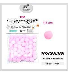 PALLINE IN POLIESTERE ROSA 1.5CM/60PC