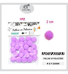 PALLINE IN POLIESTERE VIOLA CHIARO 2.0CM/25PC