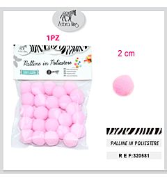 PALLINE IN POLIESTERE ROSA 2.0CM/25PC