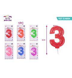 CANDELE DI COMPLEANNO NUMERI 3Party Go