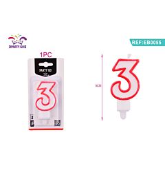CANDELE DI COMPLEANNO NUMERI 3Party Go
