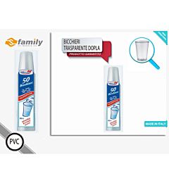 BICCHIERI TRASPARENTE DOPLA 50PZ 200CC