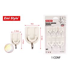 EMI STYLE GANCI APPENDITUTTO ADESIVI 1/1.5KG 2.4*4.9CM 4*6.4cm 5PZ