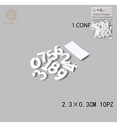 DEC.IN LEGNO NUMERI 0-9 2.3CM 10PZGev