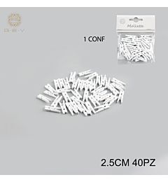 MOLLETTINE LEGNO 2.5CM CF.40PZ BIANCHEGev