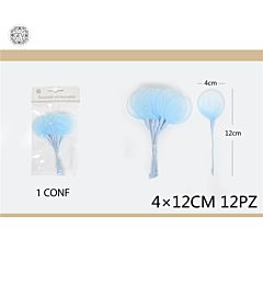 GEV RACCHETTE PORTA CONFETTI 12 PZ CELESTEGev