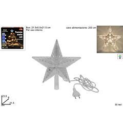PUNTALE STELLA 30LED GIOCOLUCI 220VBIANCO CALDO YG