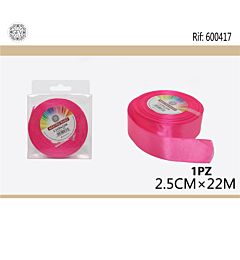 NASTRO RASO FUXIA 2.5CM/22M