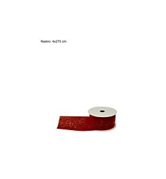 NASTRO IN VELLUTO 4X270CM (3Y) ROSSO GLITTER ORO H