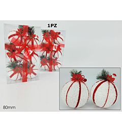 SET 6 PALLE 80MM BIANCO C/ROSSO 2ASS.