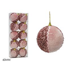 SET 10 PALLE 60MM VELLUTO ROSA