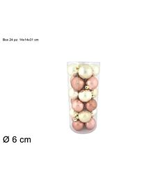 PALLE 6CM 24PZ 4ASS BRONZO/BEIGE SCURO BOX PVC 3A2