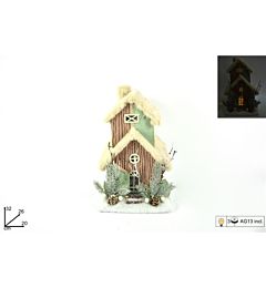 CASETTA DOPPIO TETTO CON PELLICCIAROSA 32CM DY2110