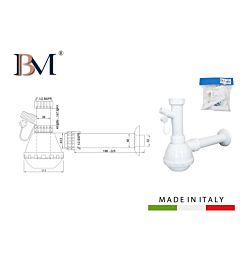 SIFONE A FIASCO SINGOLO 1 1/2 X 40/32BM