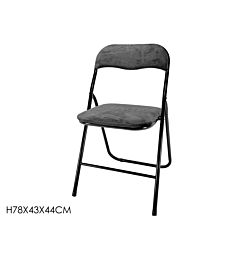 -SEDIA PIEGHEVOLE VELLUTO GRIGIO