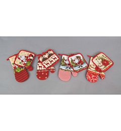 SET GUANTO E PRESINA POLIESTERE DECORI NATALIZI MO