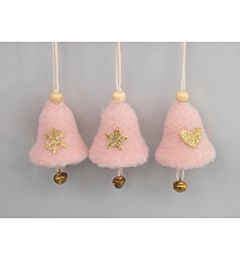 CAMPANELLA POLIESTERE CM.10 ROSA DEC.STELLA 3 MOD.