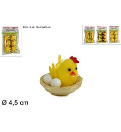 NIDI CON PULCINI E UOVA SET 6PZ ASS. ART.A6021-184