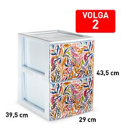 CASSETTIERA 2 CASSETTI VOLGA DECO5Plastic Forte