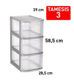 CASSETTIERA 3 CASSETTI TAMESIS ARGENTOPlastic Forte