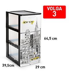 CASSETTIERA 3 CASSETTI VOLGA DECO13Plastic Forte