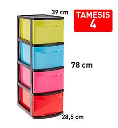 CASSETTIERA 4 CASSETTI TAMESIS NEGROCOLORPlastic Forte