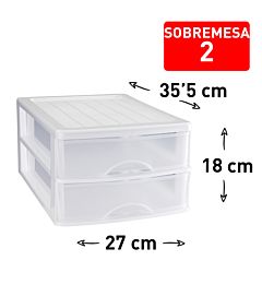 CASSETTIERA DA SCRIVANIA 2 CASSETTI BIANCOPlastic Forte