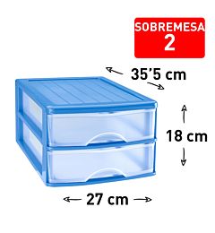 CASSETTIERA DA SCRIVANIA 2 CASSETTI BLU CAJPlastic Forte