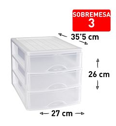 CASSETTIERA DA SCRIVANIA 3 CASSETTI BIANCOPlastic Forte