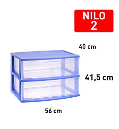 CASSETTIERA NILO 2 CASSETTI BLU CAJPlastic Forte