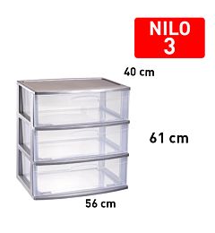 CASSETTIERA NILO 3 CASSETTI ARGENTOPlastic Forte