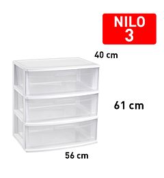 CASSETTIERA NILO 3 CASSETTI BIANCOPlastic Forte