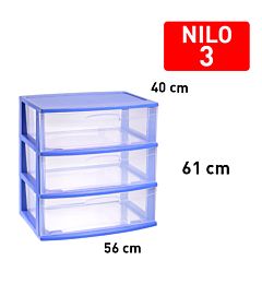 CASSETTIERA NILO 3 CASSETTI BLU CAJPlastic Forte