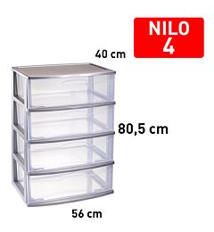 CASSETTIERA NILO 4 CASSETTI ARGENTOPlastic Forte