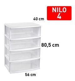 CASSETTIERA NILO 4 CASSETTI BIANCOPlastic Forte