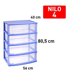 CASSETTIERA NILO 4 CASSETTI BLU CAJPlastic Forte