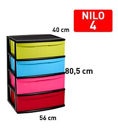 CASSETTIERA NILO 4 CASSETTI NEGROCOLORPlastic Forte