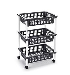 CARRELLO A 3 PIANI GRIGIO SCUROPlastic Forte